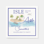 Serviette En Papier Île tropicale Palm Tree Destination Bachelorette (Devant)