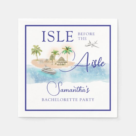 Serviette En Papier Île tropicale Palm Tree Destination Bachelorette (Devant)