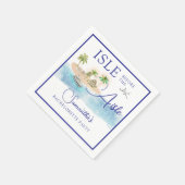 Serviette En Papier Île tropicale Palm Tree Destination Bachelorette (Coin)