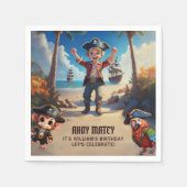 Serviette En Papier Île tropicale Pirate Boy fête d'anniversaire (Devant)