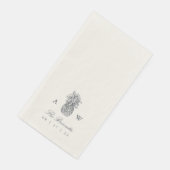 Serviette En Papier Île Vintage ananas Mariage Monogramme (Coin)
