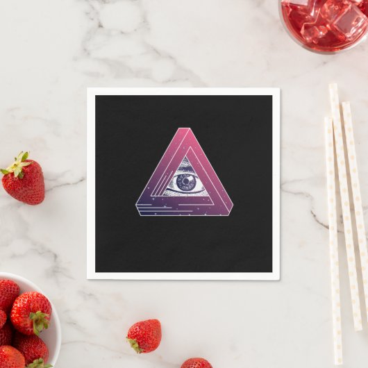 Serviette En Papier Illuminati Triangle Symbol Masonic Conspiracy Gift (En situation)