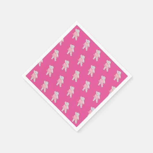 Serviette En Papier illusima Ballerina Hippo rose (Coin)