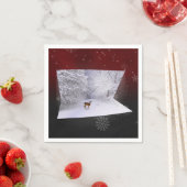 Serviette En Papier Illusion 3D "Rêves neigeux" (En situation)