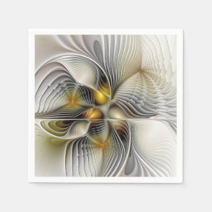 Serviette En Papier Illusion Optique Abstrait 3D Fractal Avec Profonde