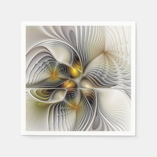 Serviette En Papier Illusion Optique Abstrait 3D Fractal Avec Profonde (Devant)