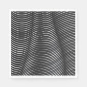 Serviette En Papier Illusion optique noire et argent (Devant)