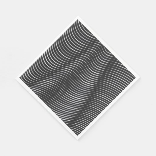 Serviette En Papier Illusion optique noire et argent (Coin)