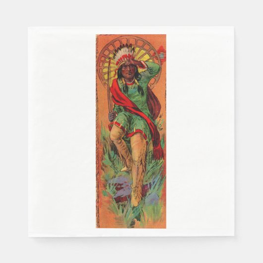 Serviette En Papier Illustration amérindienne amérindienne de 1919 (Devant)