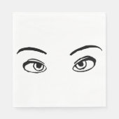 Serviette En Papier Illustration audacieuse des yeux mystérieux noirs (Devant)