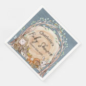 Serviette En Papier Illustration Baby shower des animaux forestiers (Coin)