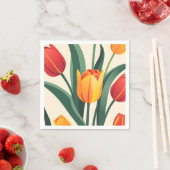 Serviette En Papier Illustration Bold Tulip (En situation)