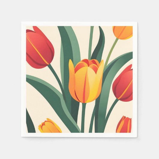 Serviette En Papier Illustration Bold Tulip (Devant)