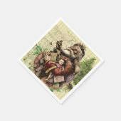 Serviette En Papier Illustration classique de l'arbre du Père Noël joy (Coin)