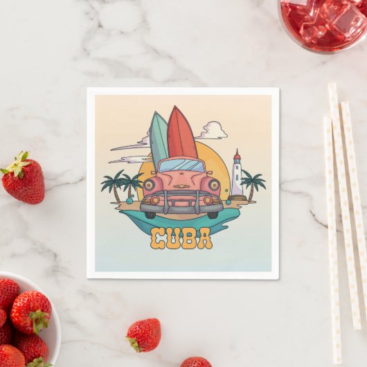 Serviette En Papier Illustration Cuba (En situation)