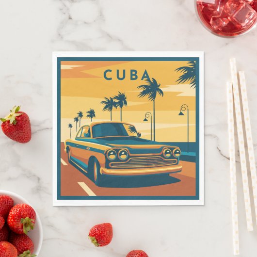 Serviette En Papier Illustration Cuba (En situation)