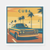 Serviette En Papier Illustration Cuba (Devant)