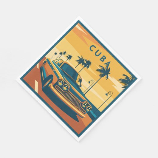 Serviette En Papier Illustration Cuba (Coin)