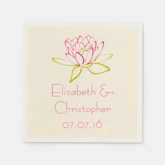 Serviette En Papier Illustration customisée Lotus Flower / Water Lily (Devant)