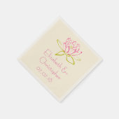 Serviette En Papier Illustration customisée Lotus Flower / Water Lily (Coin)