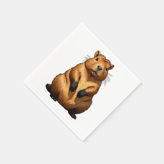Serviette En Papier Illustration d'animal de rongeur de Capybara migno (Coin)