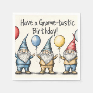 Serviette En Papier Illustration d'anniversaire Gnome adorable avec ba