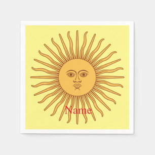 Serviette En Papier Illustration d'art du visage du soleil Thunder_Cov