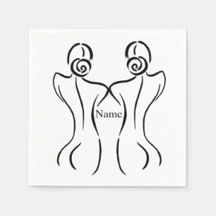 Serviette En Papier Illustration d'art féminin Thunder_Cove