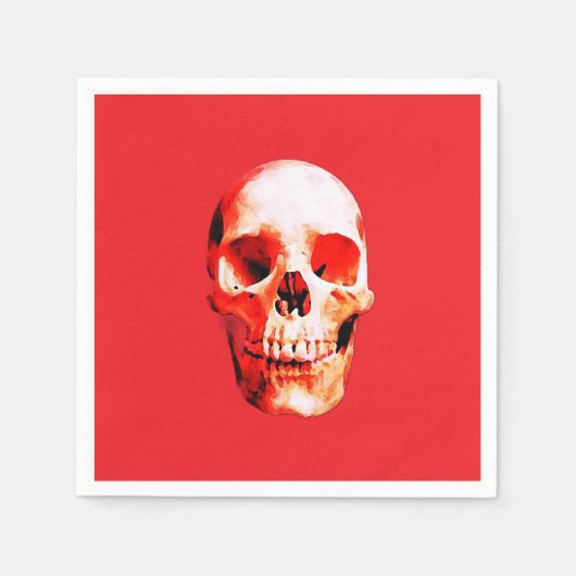 Serviette En Papier Illustration d'art Pop Skull (Devant)