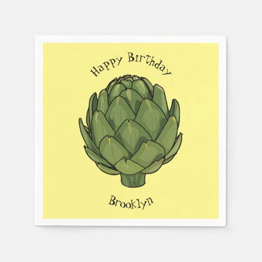 Serviette En Papier Illustration d'artiste (Devant)