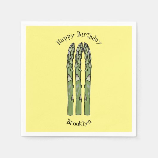 Serviette En Papier Illustration d'Asparagus (Devant)