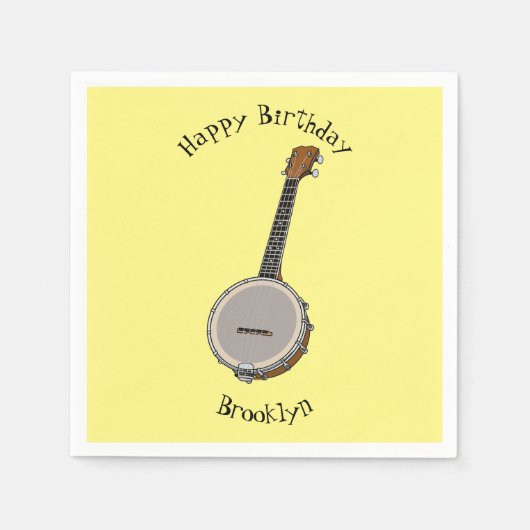 Serviette En Papier Illustration de Banjo (Devant)