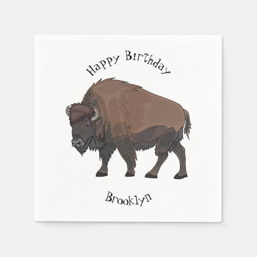 Serviette En Papier Illustration de bison (Devant)