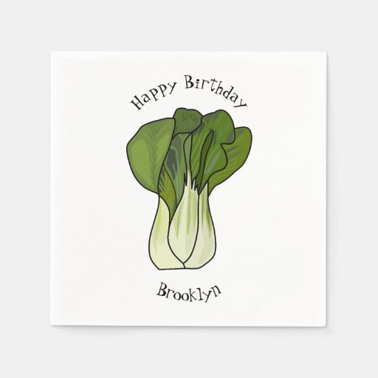 Serviette En Papier Illustration de Bok choy (Devant)