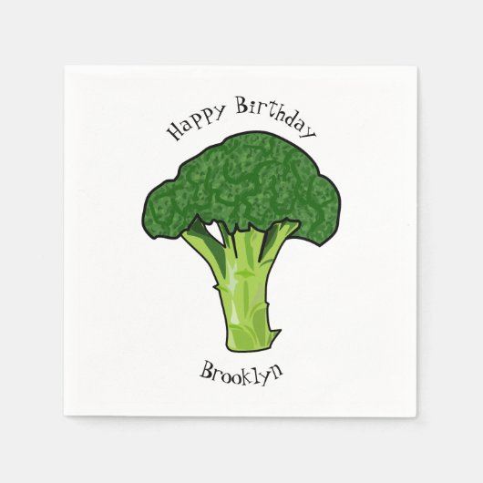 Serviette En Papier Illustration de Broccoli (Devant)