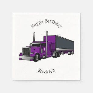 Serviette En Papier Illustration de camion semi-remorque