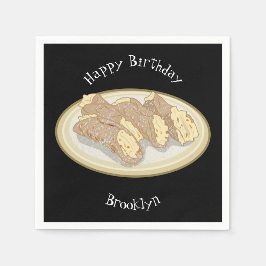 Serviette En Papier Illustration de Cannoli (Devant)