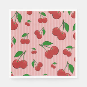 Serviette En Papier Illustration de cerises