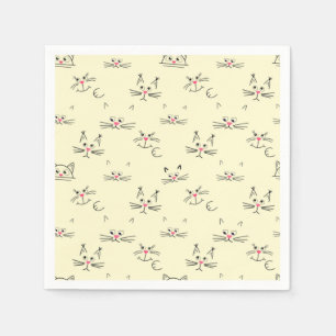 Serviette En Papier Illustration de chat de dessin animé
