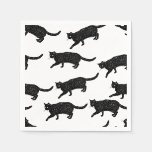 Serviette En Papier Illustration de chat de dessin animé