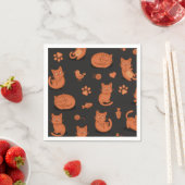 Serviette En Papier Illustration de chat de dessin animé (En situation)