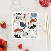 Serviette En Papier Illustration de chat de dessin animé (En situation)