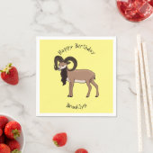 Serviette En Papier Illustration de chèvre de Mouflon (En situation)