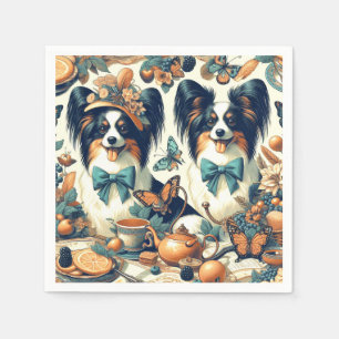 Serviette En Papier Illustration de chien de papillon mignonne