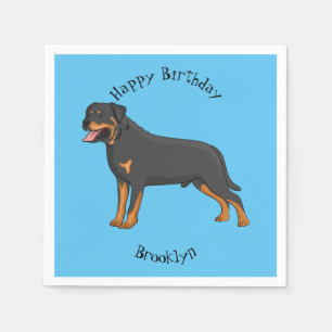 Serviette En Papier Illustration de chien Rottweiler