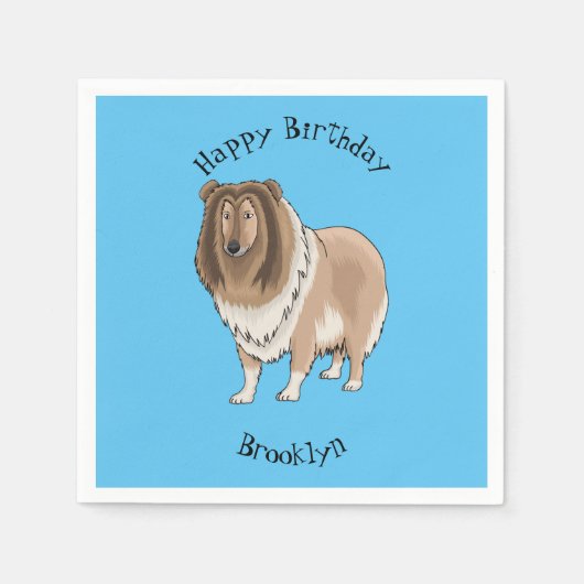 Serviette En Papier Illustration de chien Rough collie (Devant)