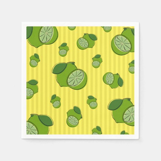 Serviette En Papier Illustration de citrons verts (Devant)