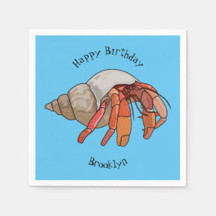 Serviette En Papier Illustration de crabe ermite