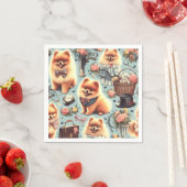 Serviette En Papier Illustration de Cute Pomeranian (En situation)
