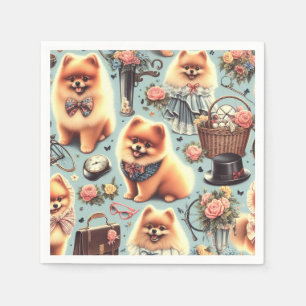 Serviette En Papier Illustration de Cute Pomeranian